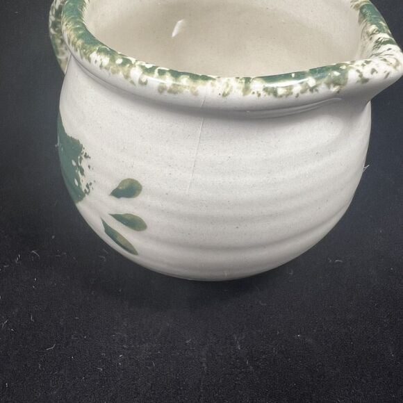 Sponge Folk Art Green Cream And Sugar Set With Tray - Picture 8 of 16
